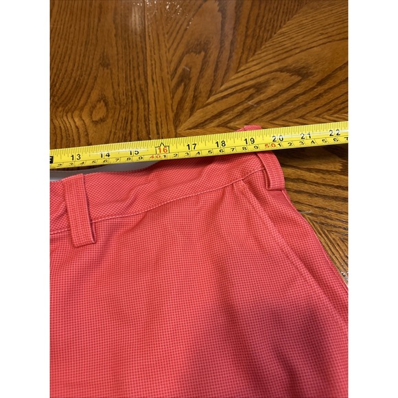 Reebok Golf Shorts Mens Sz 44 Plaid Flat Front Performance Stretch Casual Coral - Picture 5 of 9